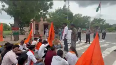 ABVP Ajmer Stages Protest at MDSU, Dozens Detained by Police